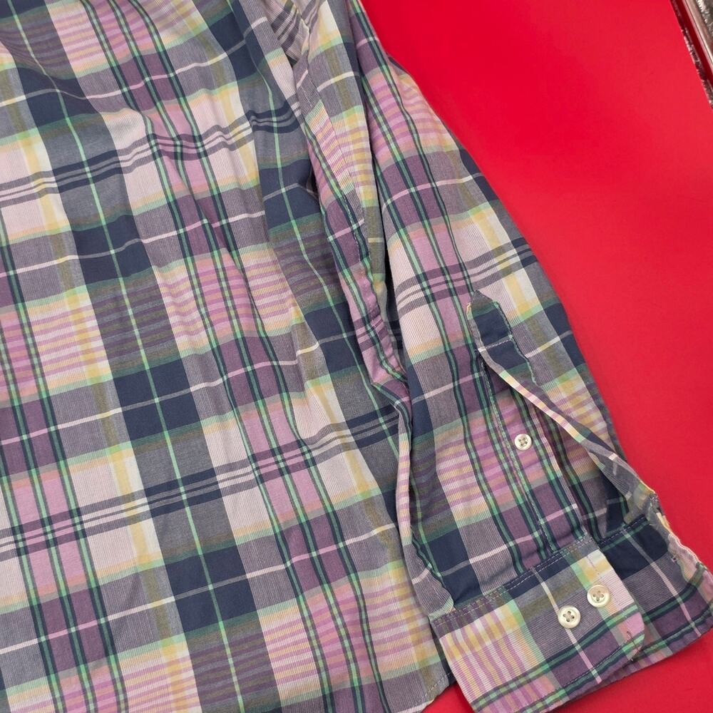 Arrow Men’s Plaid Button-Down Shirt Medium Long Sleeve Multicolor Casual Classic - Picture 11 of 14